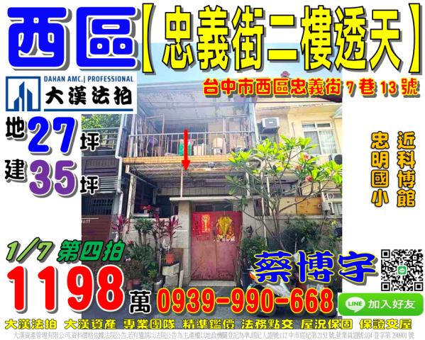 西區忠義街法拍屋透天